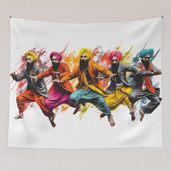 Item preview, Colourful Bhangra Dancers Art designed and sold by PioneerX1.