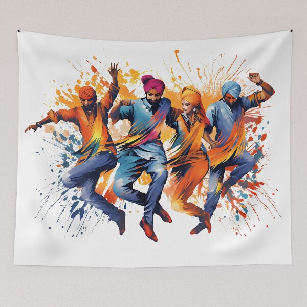 Item preview, Colourful Bhangra Dancers Art designed and sold by PioneerX1.