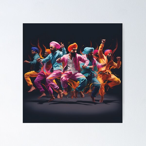 Item preview, Colourful Bhangra Dancers Art designed and sold by PioneerX1.