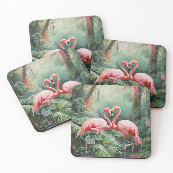 Item preview, Rainforest Flamingos in Love designed and sold by VisionDuke.
