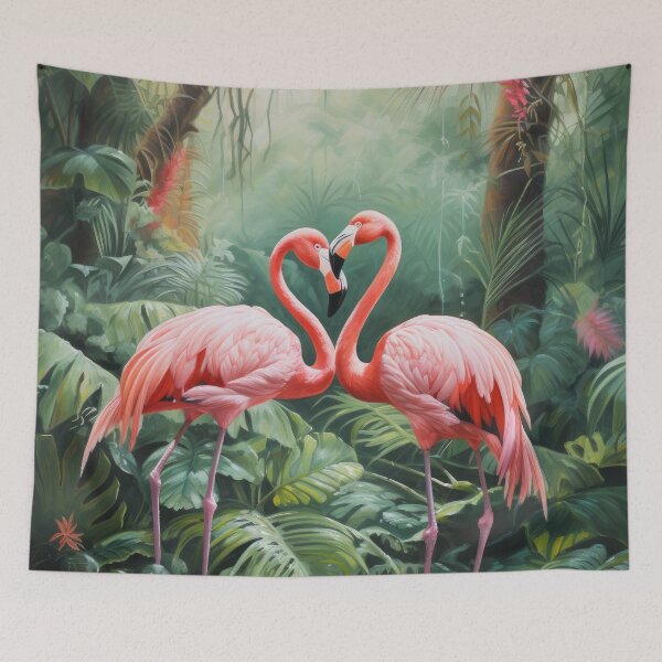 Item preview, Rainforest Flamingos in Love designed and sold by VisionDuke.