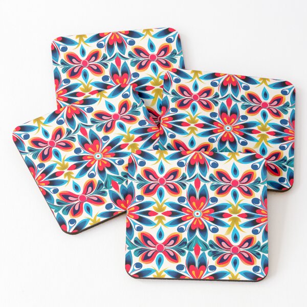 Item preview, Modern floral design inspired by pop art and rococo motifs designed and sold by Pflugart.