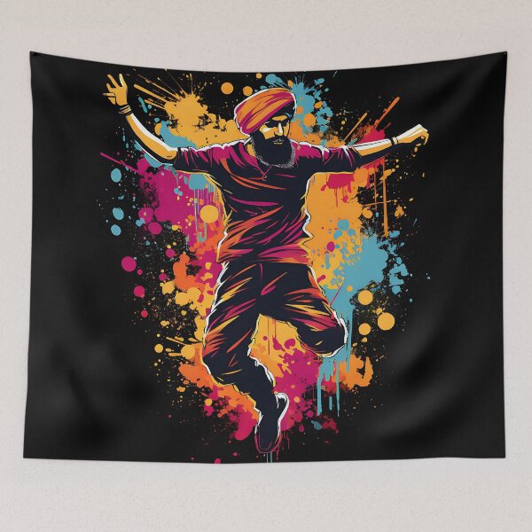 Item preview, Colourful Bhangra Dancer Art designed and sold by PioneerX1.