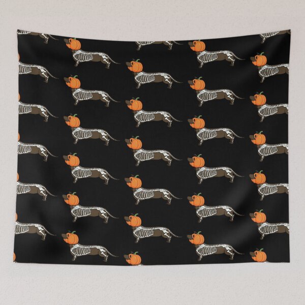 Item preview, Halloween Jack dachshund brown dot pumpkin black designed and sold by Itsdomd.