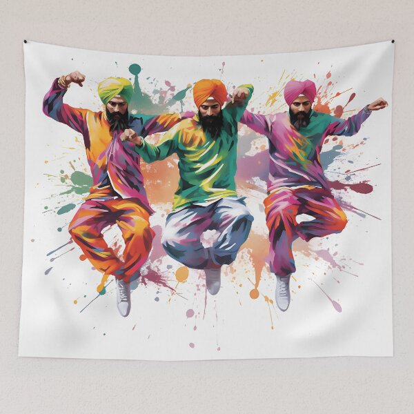 Item preview, Colourful Bhangra Dancers Art designed and sold by PioneerX1.