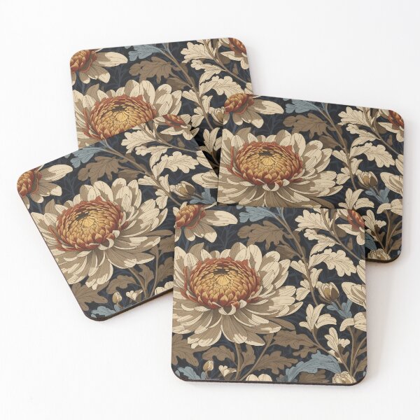 Item preview, Majestic Blossoming chrysanthemum, William Morris Style designed and sold by NouveauEra.
