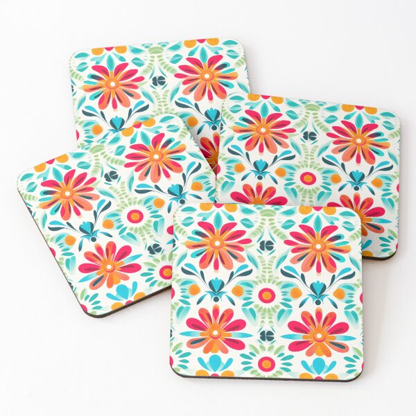 Item preview, Modern floral design inspired by pop art and rococo motifs designed and sold by Pflugart.