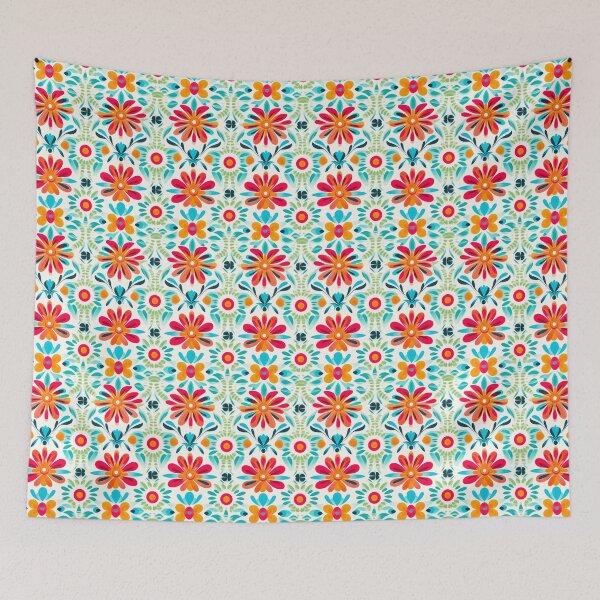 Item preview, Modern floral design inspired by pop art and rococo motifs designed and sold by Pflugart.