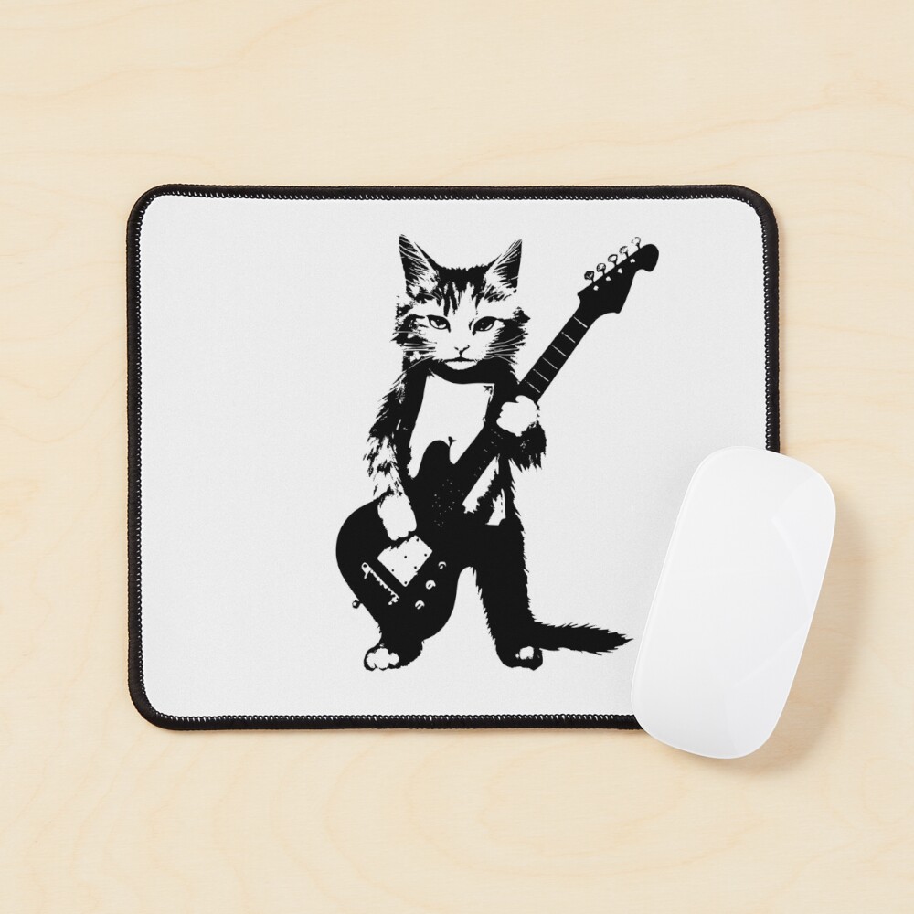 Rockin' Feline. Cat Jamming on Electric Guitar Rockin' Feline. Cat Jamming on Electric Guitar