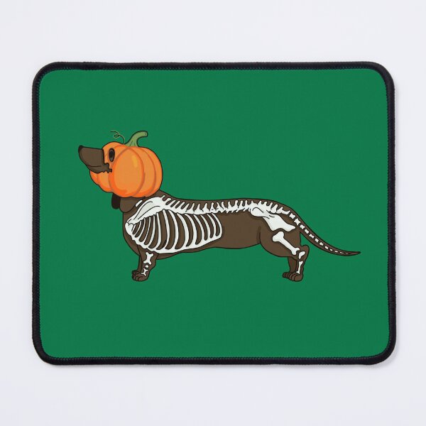 Item preview, Jack Halloween dachshund brown dot ghost on green designed and sold by Itsdomd.