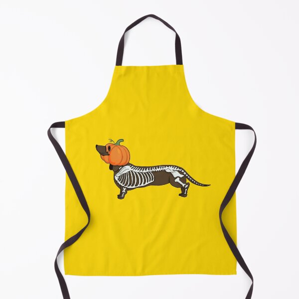 Item preview, Halloween Jack dachshund brown dot pumpkin yellow skeleton designed and sold by Itsdomd.