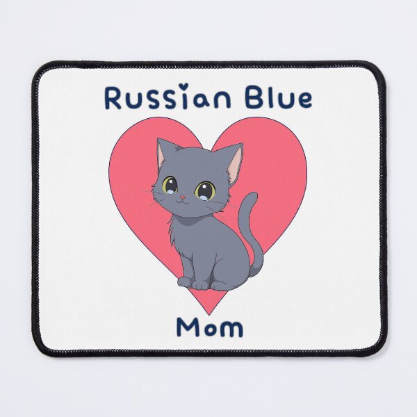 Item preview, Russian Blue Mom Cat with Pink Heart designed and sold by Dave Jo.