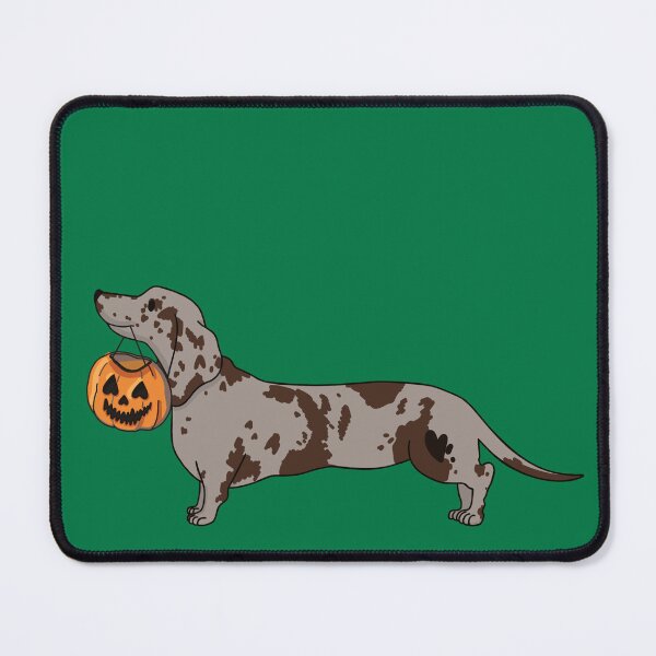 Item preview, Jack Halloween dachshund grey dot ghost on green designed and sold by Itsdomd.