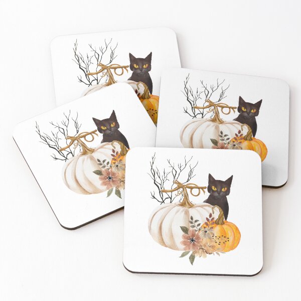 Item preview, Halloween Black Cat and Pumpkins designed and sold by Coffee Lifestyle.