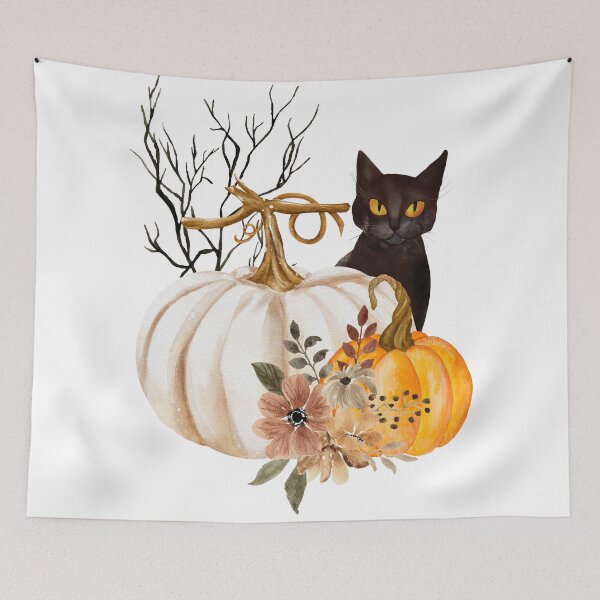 Item preview, Halloween Black Cat and Pumpkins designed and sold by Coffee Lifestyle.