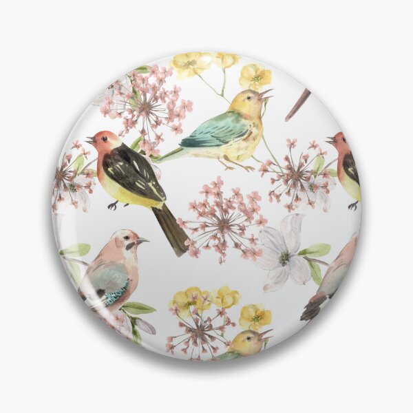Item preview, Butcherbird and flowers  designed and sold by upupupshop.