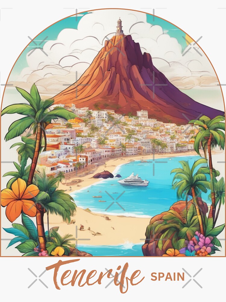 Tenerife Island Canary Islands Spain Bumper Sticker - 4x4 Inch Vinyl Decal