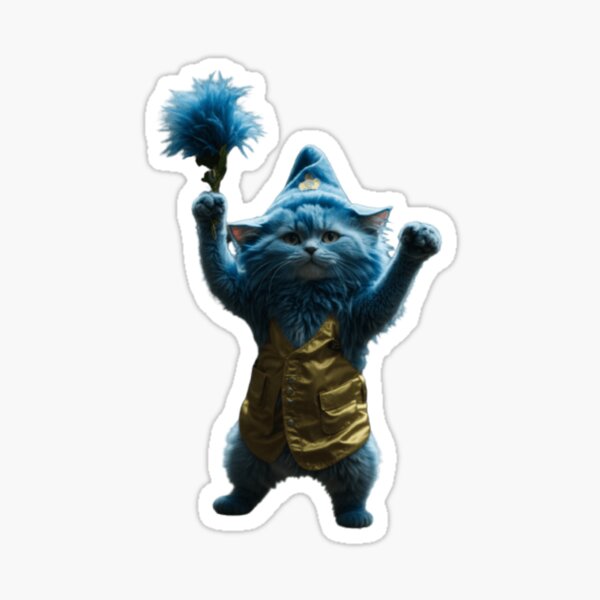 Smurf Cat Walking In Nature Sticker