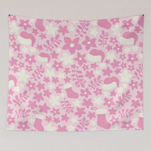 Item preview, Pink Boho Christmas Cabincore Floral Pattern designed and sold by blomastudios.