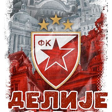 Drapeau Red Star Belgrade – Crvena Zvezda – Yougoslavie Vintage – 100x60 Cm