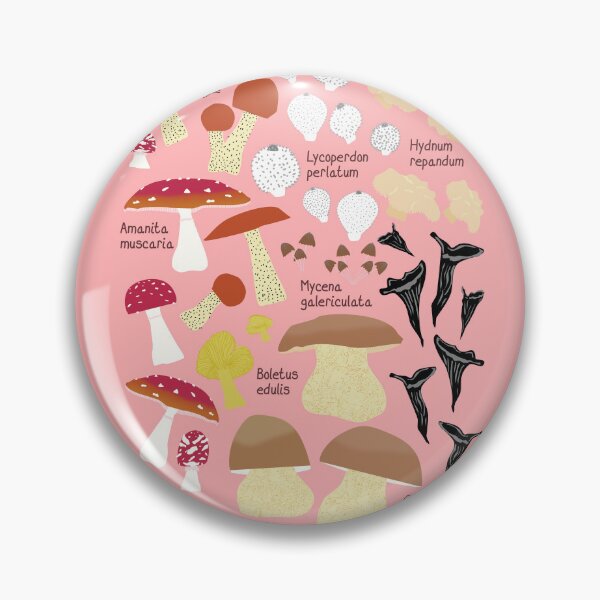 Item preview, 8 Scandinavian Autumn Mushrooms - pink designed and sold by Ingrid Poole.