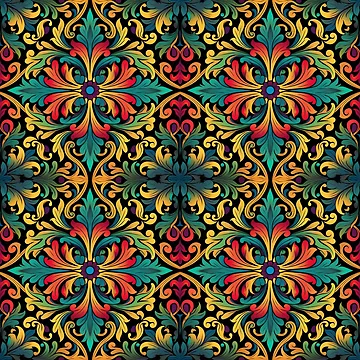 Artwork thumbnail, Colorful Reverse Antique Pattern by Myra365Art
