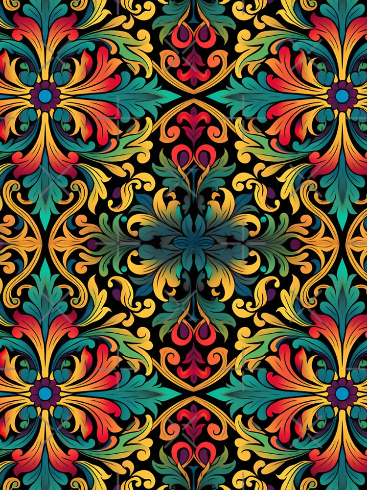 Thumbnail 4 of 4, iPhone Case, Colorful Reverse Antique Pattern designed and sold by Myra365Art.