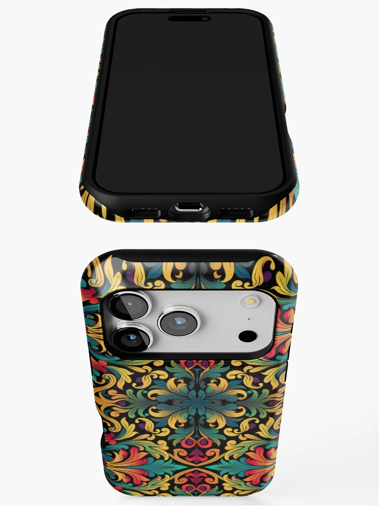 Thumbnail 3 of 4, iPhone Case, Colorful Reverse Antique Pattern designed and sold by Myra365Art.
