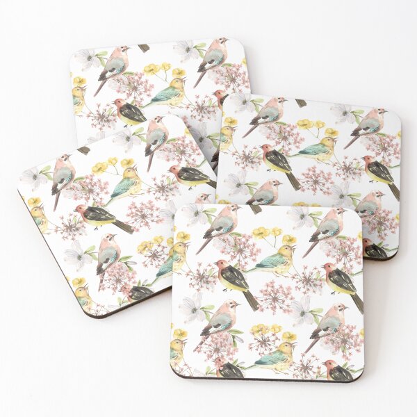 Item preview, Butcherbird and flowers  designed and sold by upupupshop.
