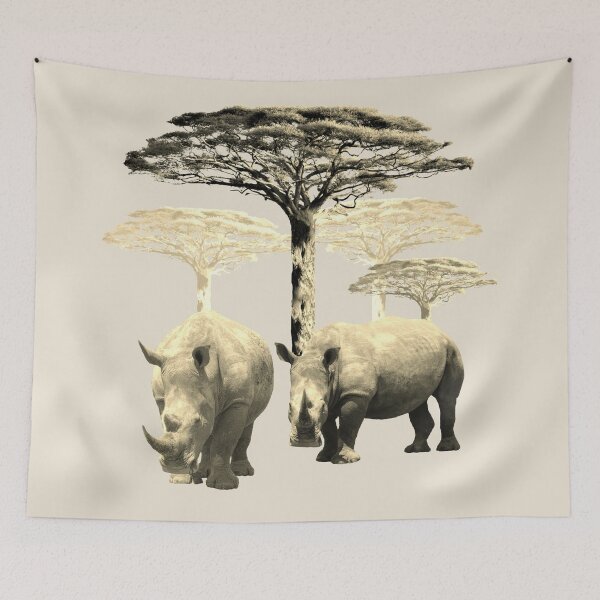 Item preview, Rhinoceros - Rhino in sepia - wild animal in Africa designed and sold by TShirtsundMehr.