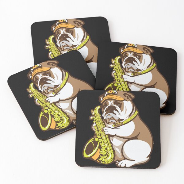 Item preview, Bulldog Dog with Saxophone Old School designed and sold by Getup-clothing.