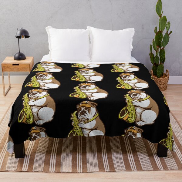 Item preview, Bulldog Dog with Saxophone Old School designed and sold by Getup-clothing.