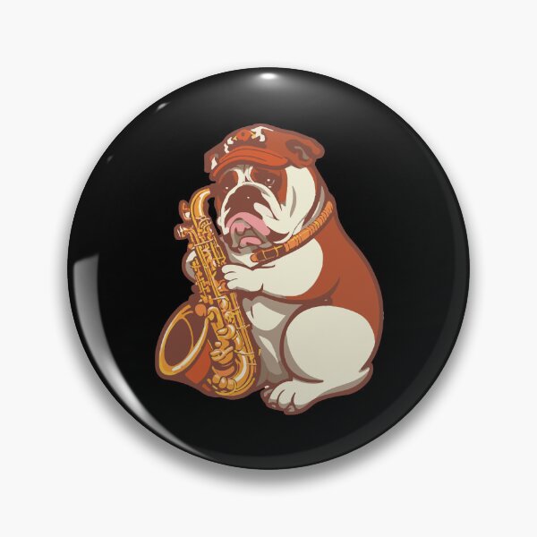 Item preview, Bulldog Dog with Saxophone Pop designed and sold by Getup-clothing.