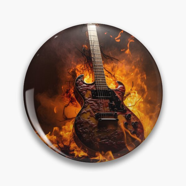Item preview, Volcanic Eruption Fire Guitar designed and sold by FarOutTees.