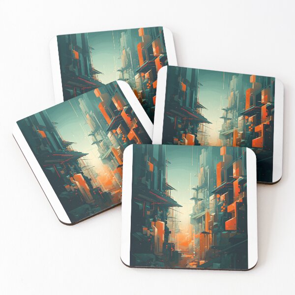 Aperçu de l'œuvre Tableau architecture abstraite créée et vendue par travelposter-ai.
