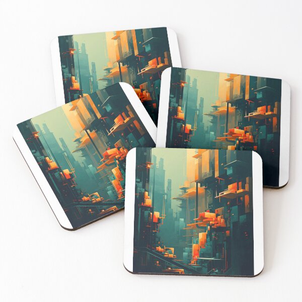 Aperçu de l'œuvre Tableau architecture abstraite créée et vendue par travelposter-ai.