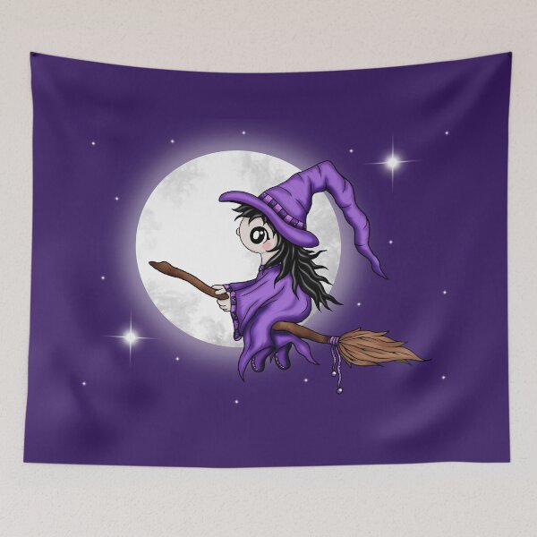 Item preview, cute witch on broom designed and sold by Pezi-Creation.