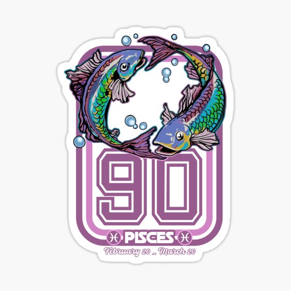 Pisces Born in 1990 Zodiac star sign horoscop Sticker