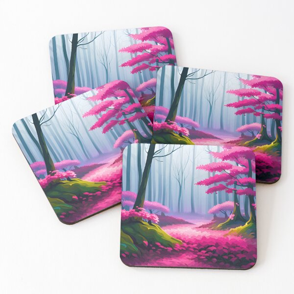 Item preview, Enchanted Rosewood: A Vibrant Pink Forestscape designed and sold by ALLAIMERCH.