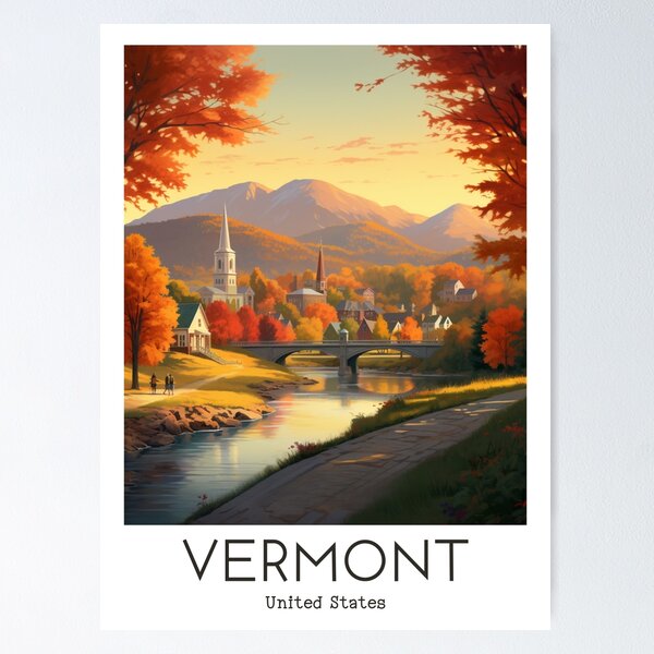 Item preview,  A Vintage Travel Illustration of Vermont - US  designed and sold by GoodOldVintage.