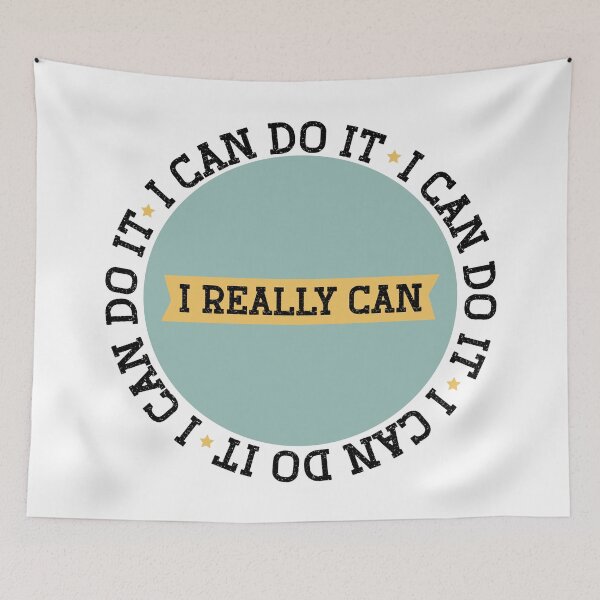 Item preview, Positive affirmation, I can do it, retro colors designed and sold by ElimoDesign.