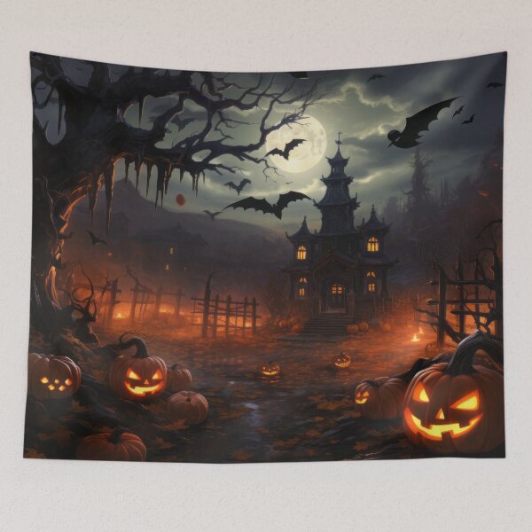 Item preview, Spooky Pumpkin Patch on Halloween Night designed and sold by Zoomie-s.