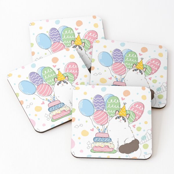 Item preview, Seal Brown Bicolor Ragdoll Cat Birthday Party 1 designed and sold by lulululupaint.