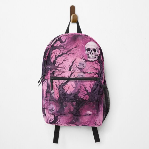 Item preview, Pink Halloween skulls, gloomy trees, cute and creepy, halloween decorations designed and sold by Sunmoonlove.