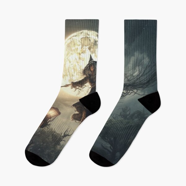 Item preview, Wall Art Canvas Witch Flying Over a Forest on Halloween Night designed and sold by Zoomie-s.
