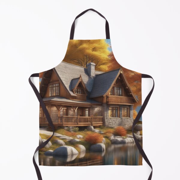 Item preview, Autumn Lakeside Cottage designed and sold by HOMEDESIGNPRINT.