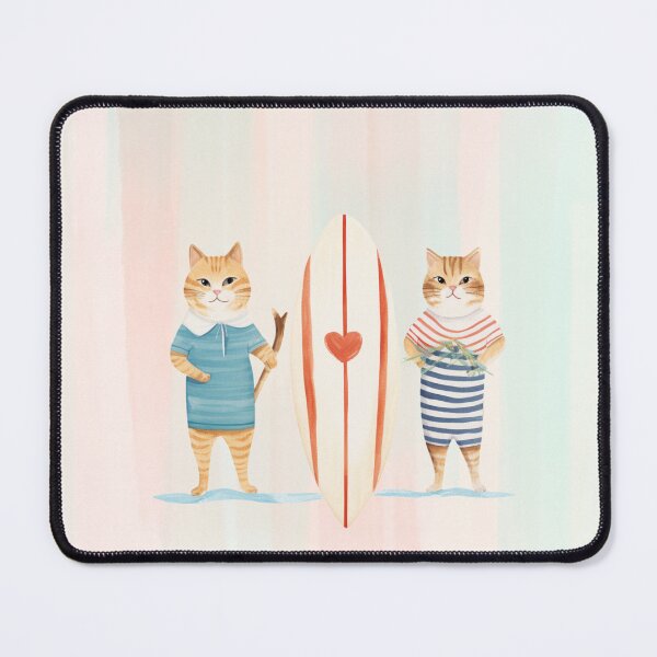 Item preview, Surfing Cat Couple designed and sold by Hanakuriko.