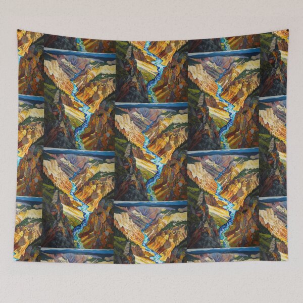 Item preview, Yellowstone National Park Waterstream, Wyoming, U.S.A, Original, AI Generated Art - A Breathtaking, Rugged American Wilderness designed and sold by studioSharonKay.