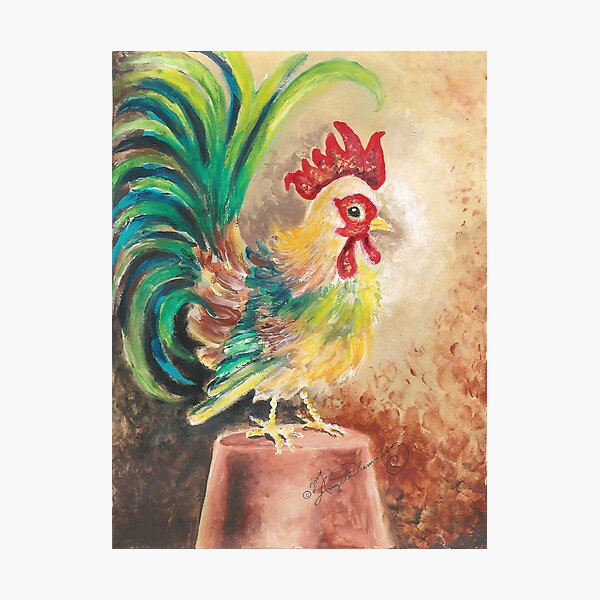 The Finger Painted Cockerel Photographic Print