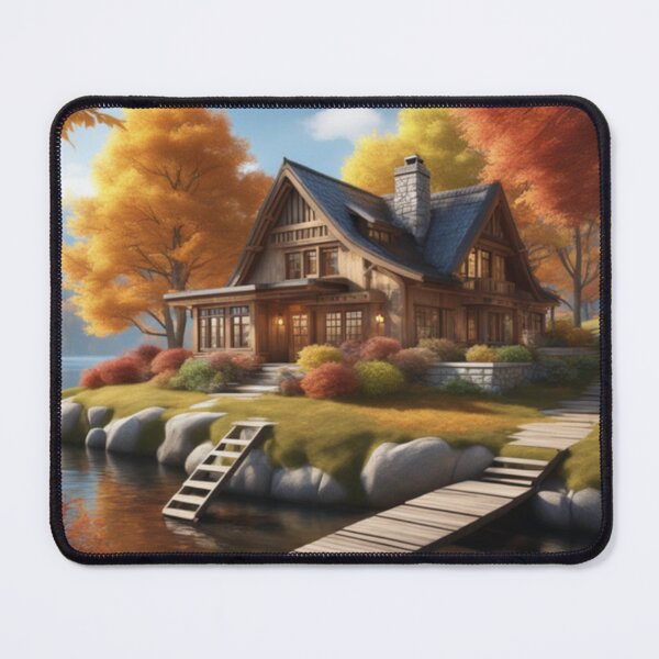 Item preview,   Autumn Lakeside Cottage designed and sold by HOMEDESIGNPRINT.